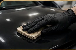 Hand decontamination of vehicle paint
